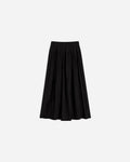 Black wrinkled midi skirt